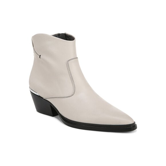 🆕FRANCO SARTO Blake Pointed Toe Western Zip Bootie Ankle Boot 8 White - Picture 2 of 16